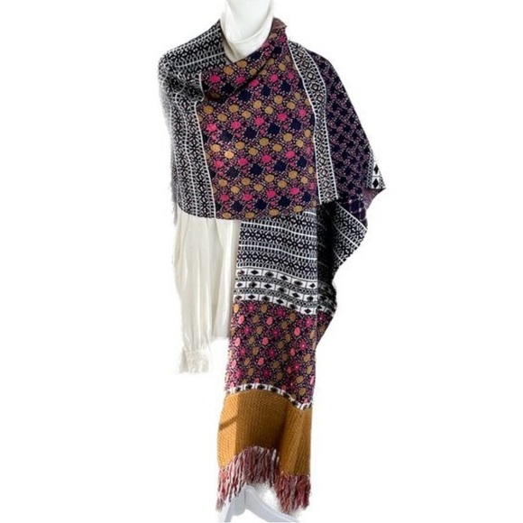 Anthropologie Angel of the North lambswool blend beautiful oversized scarf NEW - Picture 3 of 13